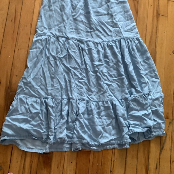 Kathy Ireland Blue Ruffled Tiered chambray Sundress - Picture 3 of 4